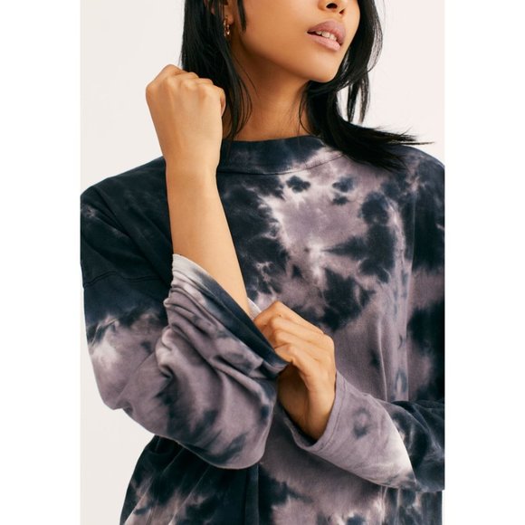NWT Free People Be Free Tie Dye Tee / Charcoal - Picture 3 of 7